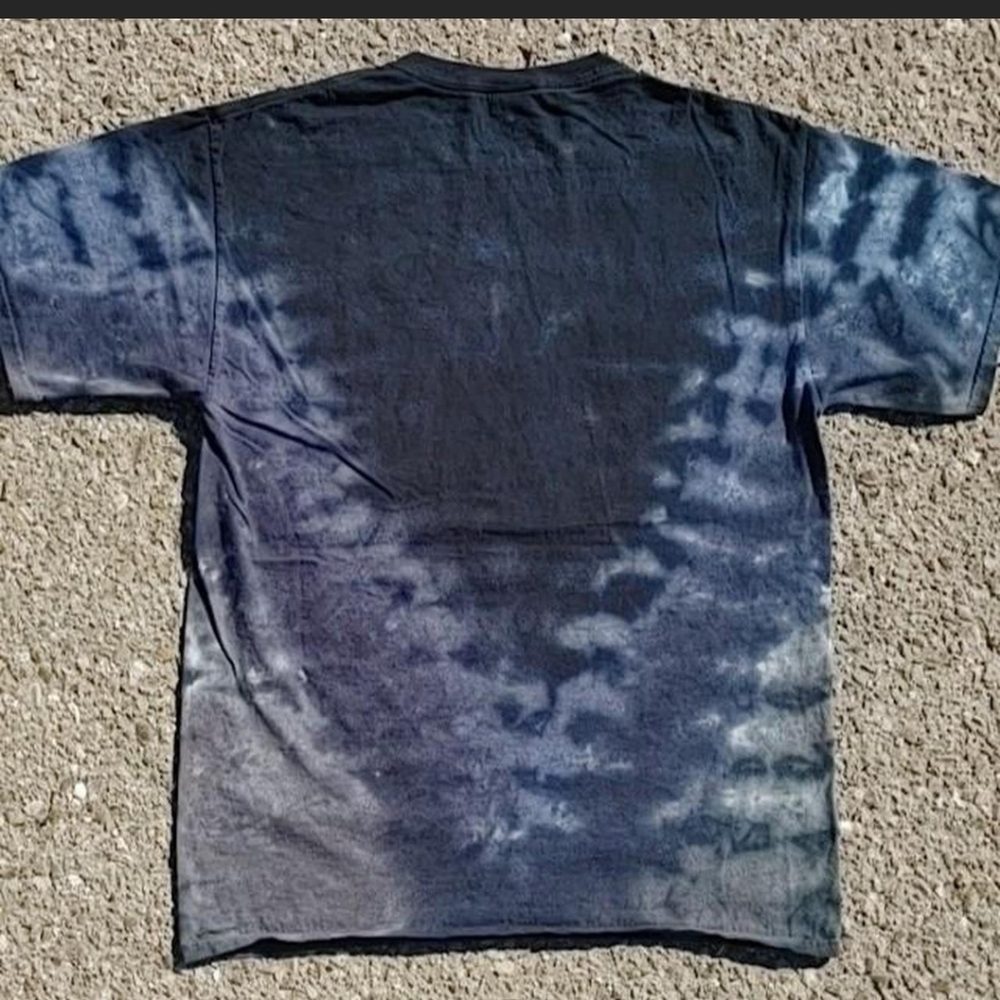 Vtg 2010 Slayer 3 Skulls Tie Dye Liquid Blue T-Shirt Large Metal Band Tee - Picture 5 of 6
